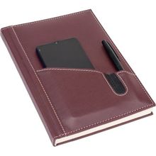 2K Deri Telefon Kılıflı Kapak Defter Tarihsiz Çizgili Bordo 17x24 cm Ajanda