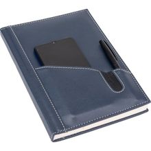 2K Deri Telefon Kılıflı Kapak Defter Tarihsiz Çizgili Lacivert 17x24 cm Ajanda