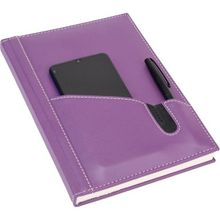 2K Deri Telefon Kılıflı Kapak Defter Tarihsiz Çizgili Lila 17x24 cm Ajanda