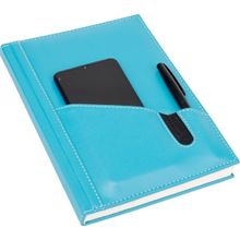 2K Deri Telefon Kılıflı Kapak Defter Tarihsiz Çizgili Turkuaz 17x24 cm Ajanda