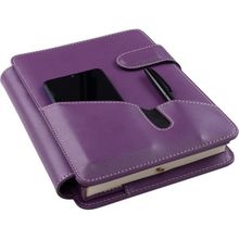 2K Deri Telefon Kılıflı Kapak Defter Tarihsiz Kareli Kırmızı 17x24 cm Ajanda