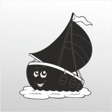 30 cm Gülen Tekne Folyo Sticker