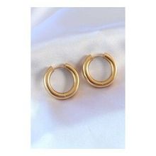 316L Çelik Gold Renk Halka Model Kadın Küpe