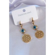 316L Çelik Gold Renk Lotus Model Kadın Küpe