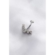 316L Cerrahi Çelik Zirkon Taşlı Göbek Piercing