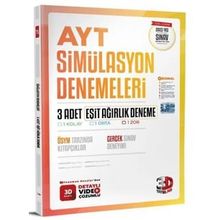 3D Yayınları 2023 AYT Eşit Ağırlık 3 Adet Simülasyon Deneme