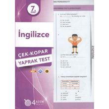 4 Adım Yayınları 7. Sınıf İngilizce Çek Kopar Yaprak Test
