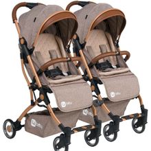 4 Baby İkiz Kabin Kahverengi Bebek Arabası