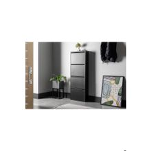 4 Raflı Metal Ayakkabılık | Siyah | Ayakkabı Rafı | Rehome