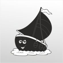 40 cm Gülen Tekne Folyo Sticker