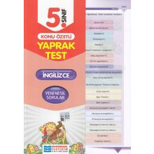 5. Sınıf İngilizce Konu Özetli Yaprak Test Evrensel İletişim Yayınları