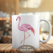 53876-15697 Watercolor Pembe Flamingo Kupa Bardak