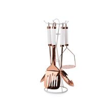 6 PARÇA METAL BEYAZ BRONZ SERVİS SETİ