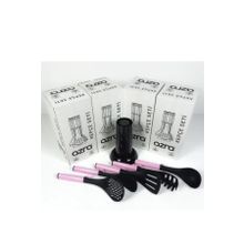 6 Parça Plastik Servis Seti Pembe