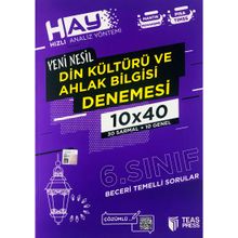 6. Sınıf Din Kültürü ve Ahlak Bilgisi Hay 10x40 Denemesi-Teas Press Yayınları