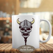 69 Viking Skull İskelet Kafatası Baskılı Kupa Bardak