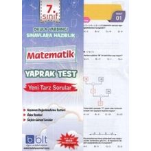 7. Sınıf Matematik Yaprak Test Yeni Bulut Eğitim ve Kültür Yayınları