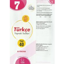 7. Sınıf Türkçe 40 Yaprak Test Palme Yayınları