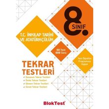 8.sınıf Bloktest T. C. İnkılap Tarihi Tekrar Testleri Tudem Yayınları