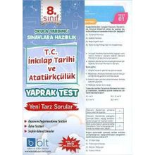 8. Sınıf T.C. İnkılap Tarihi ve Atatürkçülük Yaprak Test-Bulut Eğitim