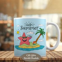 879 Yaz Tatili Yapan Gözlüklü Deniz Yıldızı Kupa Bardak