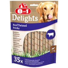 8in1 Delights Twisted Sticks Biftekli 35'li 190 gr Ağız Bakım Kemiği