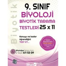 9. Sınıf Biyoloji 25 x 11 Biyotik Tarama Testleri-Biyotik Yayınları