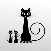 90 cm Aile Kedisi Folyo Sticker