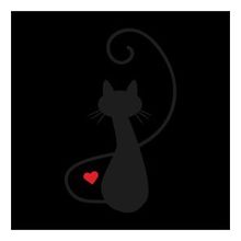 90 cm Kalpli Kedi Folyo Sticker
