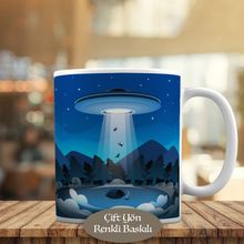 919826 Ufo Gemisine Işınlanan Hayvanlar Kupa Bardak