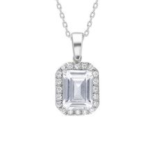 925 Ayar Starlight Diamond Pırlanta Kare Baget Tektaş Kadın Gümüş Kolye
