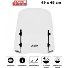 ABV Universal 49x49 cm Bağlantı Ekipmanlı Şeffaf Siperlik