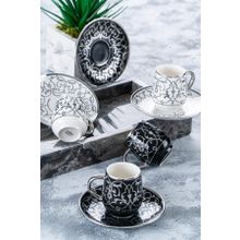 Acar Grace Silver 90 ml Çok Renkli 6 Kişilik Kahve Fincanı Takımı