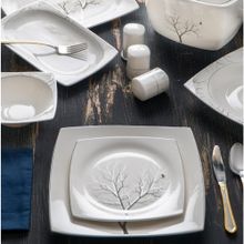 Acar Rosemary Silver 60 Parça 12 Kişilik Porselen Yemek Takımı