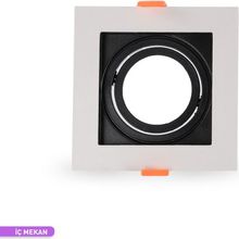 ACK Beyaz Kare 102 mm Modüler Sistemli Spot Armatür Kasası