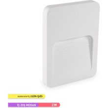 ACK Likia Led 3000K Günışığı 2W Beyaz Kasa Aplik Duvar Armatürü