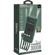 ACL Pw-61Led Işıklı Usb Mikro Type-c Lighning Kablolu 2xusb 30000mah Lcd Powerbank