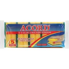 Acord 5'li Oluklu Bulaşık Süngeri