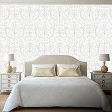 Adawall 9901-1 Tropicano Beyaz Damask Desen Duvar Kağıdı