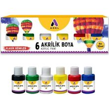 Adel 6x25 ml Metalik Renkler Akrilik Boya