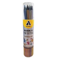 Adel Blackline Metal Tüpte Metalik 12 Renk Boya Kalemi