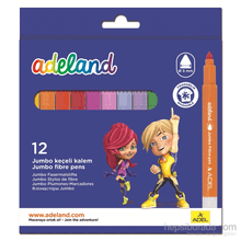 Adeland 12 Renk 4340214100 Jumbo Keçeli Kalem