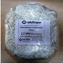 Adelinspor 2,5 mm Kord İp 5,0x2,20x0,8 m Futbol Kale Filesi