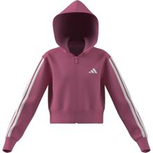 adidas 3 Stripes French Terry Full Zip Kapüşonlu Ceket Kız Çocuk, 170, 01-JY4983-6, Pembe, kız-çocuk