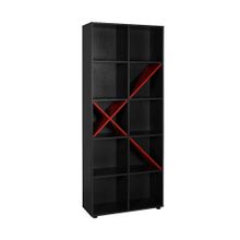 Adore KTP-910-SK-1 Antrasit-Kırmızı 10 Raflı Dekoratif Kitaplık