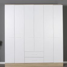 Adore Mobilya Base 206x224x52 cm 6 Kapılı 2 Çekmeceli Beyaz Gardrop