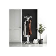 Adore Mobilya Handy Mate Dorya Beyaz 51x185x51 cm 12'li Ahşap Askılık