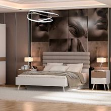 Adore Mobilya Milano Vizon Zebra 166x120x205 cm Çift Kişilik Karyola