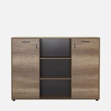 Adore Newyork Kahve 76x75x34 cm 2 Raflı Kilitli Kapaklı Kitaplık