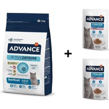 Advance Hairball Hindili Kısırlaştırılmış 1.5 kg Kedi Mama+ Advance Hindili Kısır Kedi 2x85 gr Yaş Mama